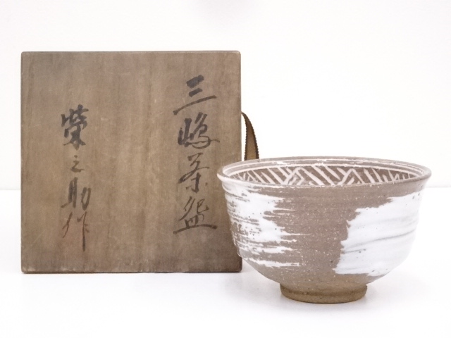 JAPANESE TEA CEREMONY / MISHIMA TEA BOWL CHAWAN / 